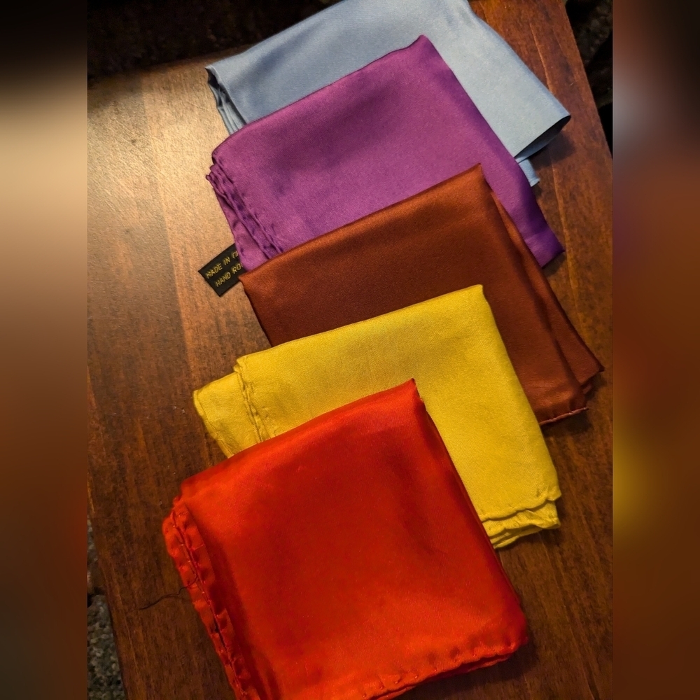 💛Ashear Silk Gentlemen's Handkerchief pocket square solid old money flaws
